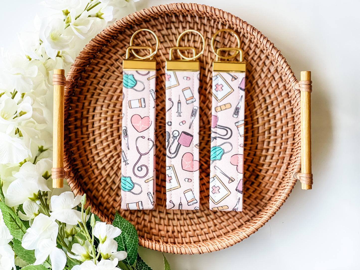 Nurses Wristlet Keychain in Pink