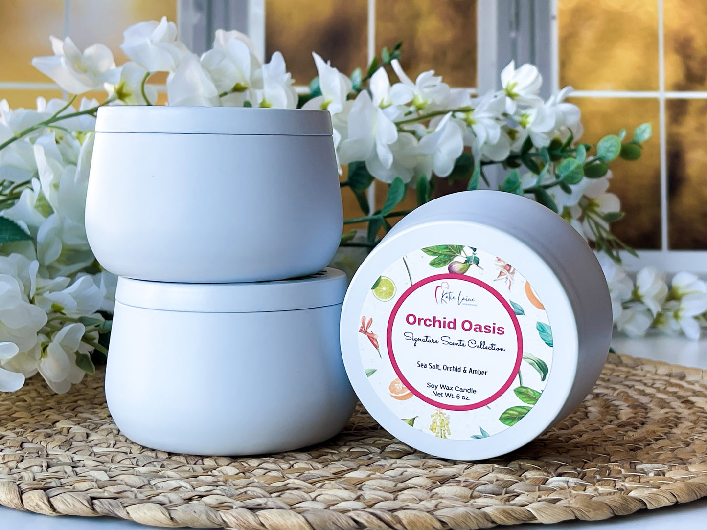 Orchid Oasis Clean Scent Candle - Handcrafted Aromatherapy in Soy Wax