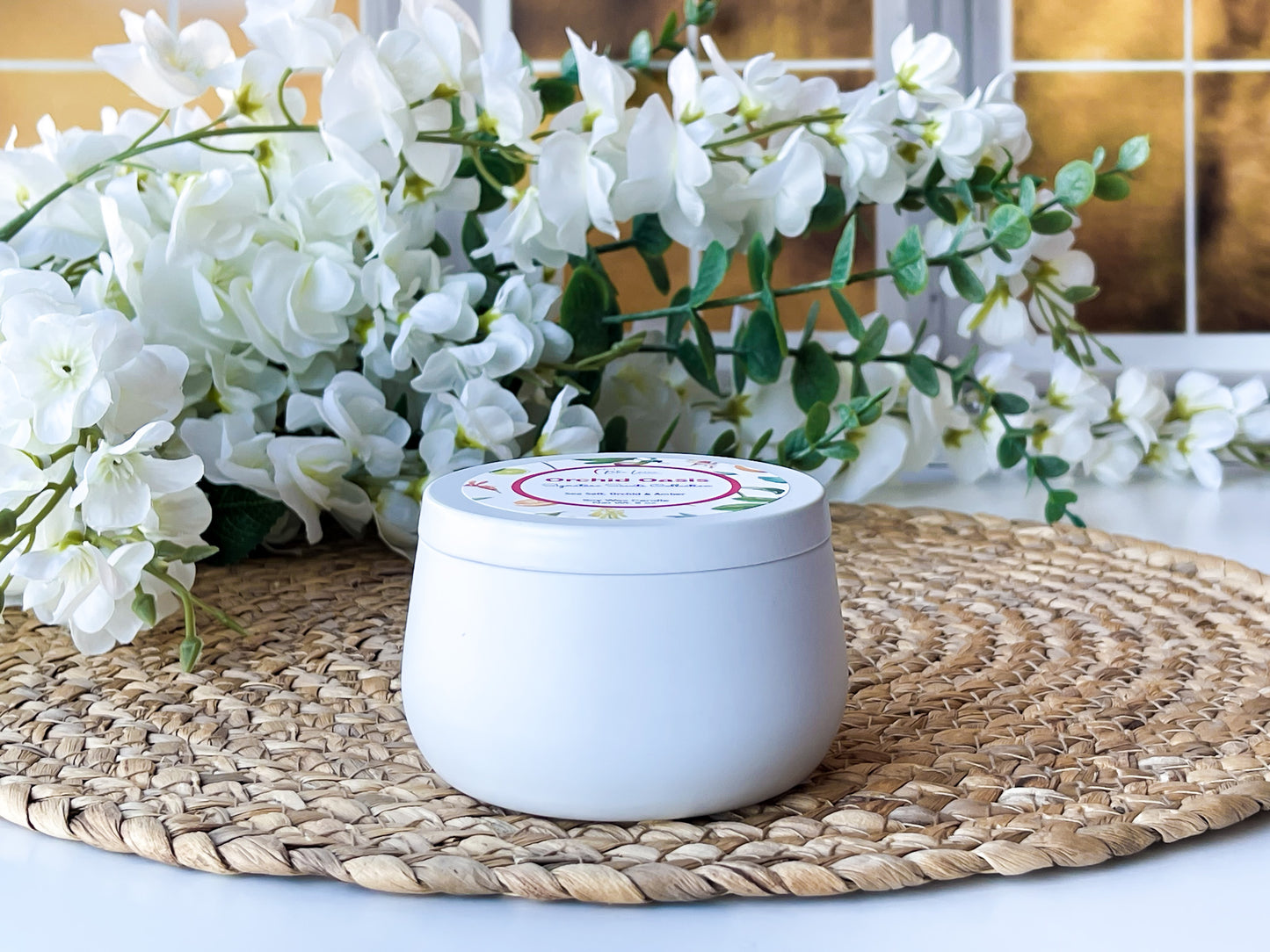Orchid Oasis Clean Scent Candle - Handcrafted Aromatherapy in Soy Wax