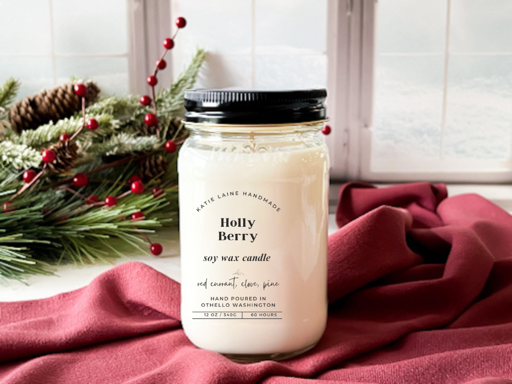 Holly Berry Soy Wax Candle or Beeswax Blend Wax Melt