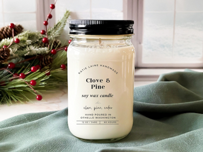 Clove & Pine Soy Wax Candle or Beeswax Blend Wax Melt