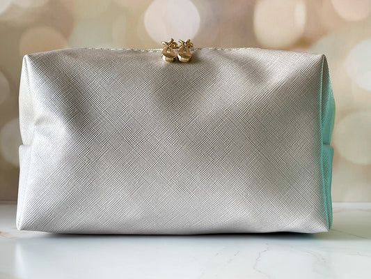 Vinyl Boxy Bag - Sparkly White