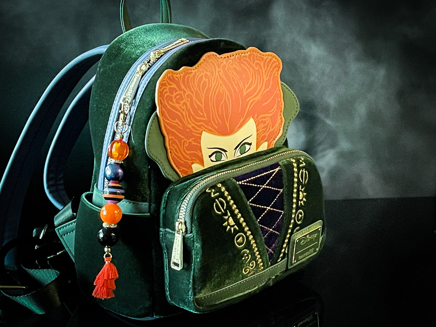 Katie Laine Handmade Limited Edition Bag Bling Beaded Bag Charm & Keychain [The Hocus Pocus Collection] Webs [Purple Tassel]